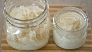 Homemade lotion in jars