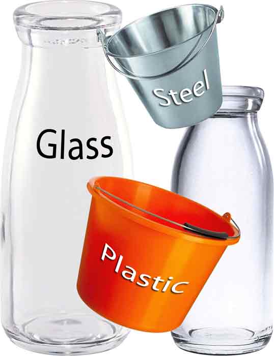 Safe equipment for lye in soap making: glass, plastic, ceramic, steel, wood