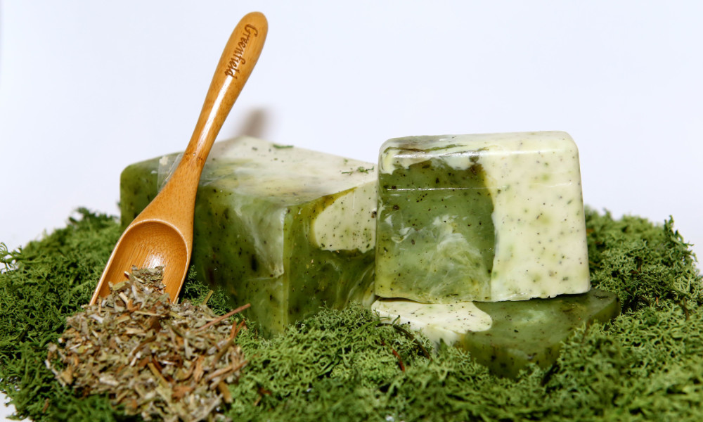 Natural lye soap with healthy ingredients