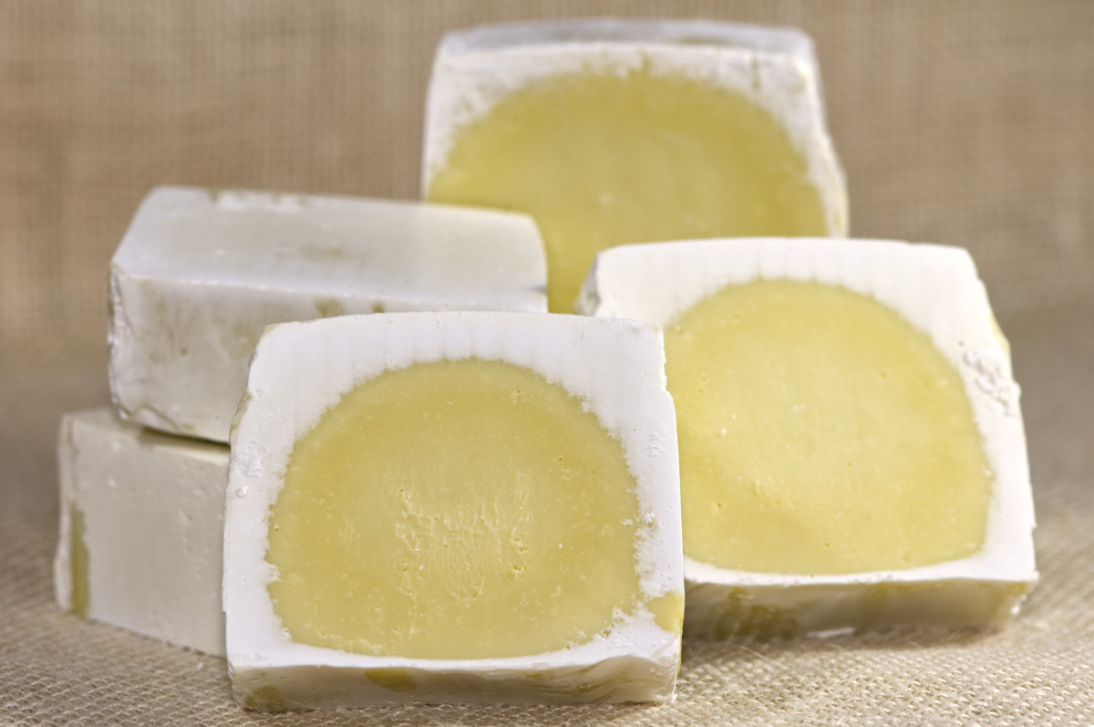 Soda ash on handmade soap